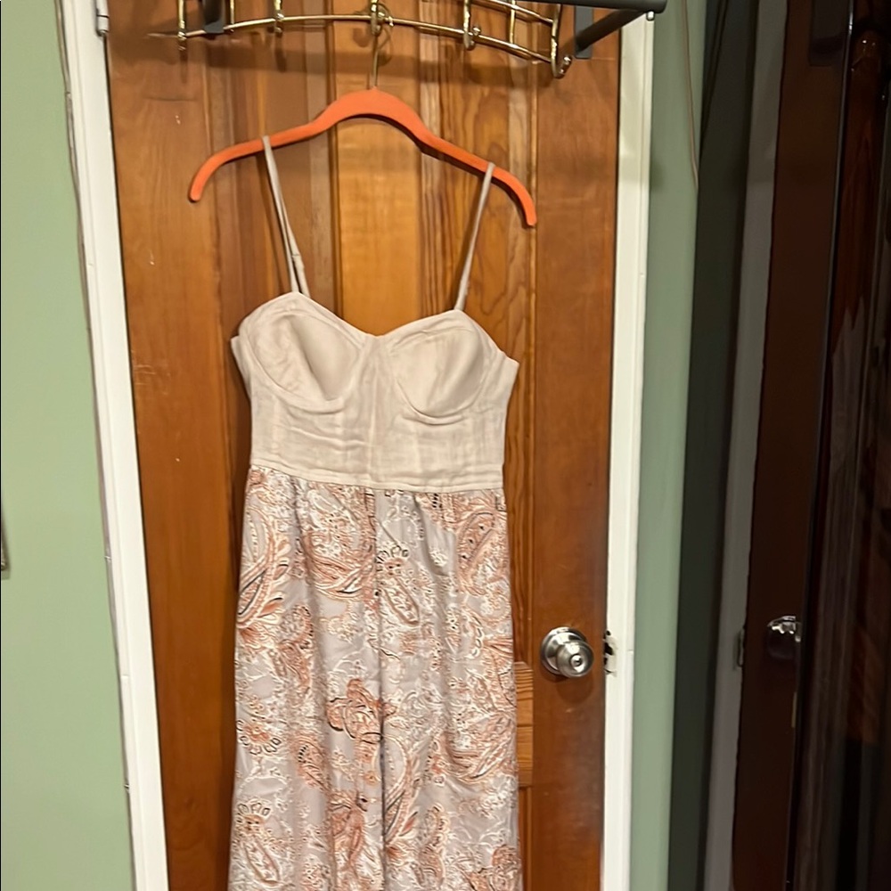Band of the Free Elegant Beige and cream Paisley jumpsuit